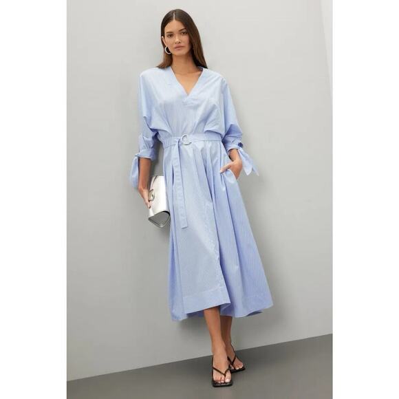 3.1 Phillip Lim Stripe Poplin Midi Dress ($595 Original Retail Price) - Picture 1 of 11